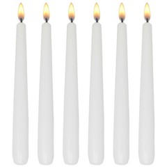 Taper Candles,Tapered Candlesticks – dripless 8 Inch unscented, 6 pack, White