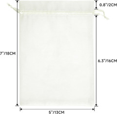 25PCS Drawstring Organza Bags 5×7 inches – Ivory Organza Gift Bags, Sheer Mesh P