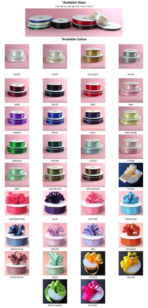 2-1/4″ inch DOUBLE FACED SATIN Ribbon, 50yards/Roll, 34 colors, 100% polyester