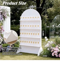 White Arch Freestanding Wedding Shot Display Shelf Stand 70 x 35.43 x 24.6