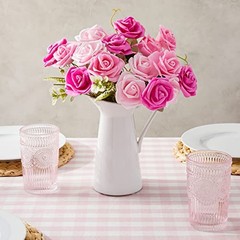 Artificial Flowers Foam Rose Heads – 3 x 1.2 in, Mixed Pink Shades, 100 Pack