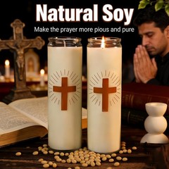 Mosroad 3 Packs Natural Soy Prayer Candles – 9 Day Devotional Candles In Glass