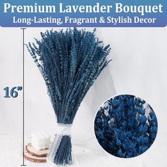 2 Bundles 350 Stems Dried Blue Lavender Flowers, 17″ Dried Lavender