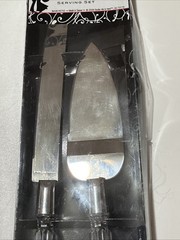 Wedding Cake Server And Knife Set With Clear Decorative Faux Crystal Handles