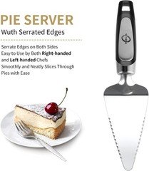 Versatile Dessert Slicer – Stainless Steel Pie Server with Black Steel Handle