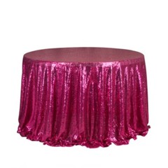 Hot Pink Glitter Sequin Tablecloth Wedding Engagement Reception Party Decoration