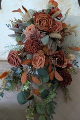 Terracotta Bridal Bouquet Artificial Silk Foam Flowers