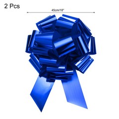 2pcs 18 Inch Extra Giant Large Pull Bow Christmas Metallic Ribbon Blue