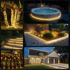 100FT 720 LED Rope Lights Outdoor Waterproof with Remote, 8 Modes and 4 Brigh…