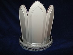 New Chapel Church Mirrored Windows Cake topper with Bride & Groom & Purple Decor