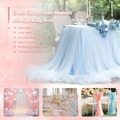 Glitter Tulle Fabric x 60 Inch Wide Tulle Bolt Tulle Netting with 1 Yard Pink