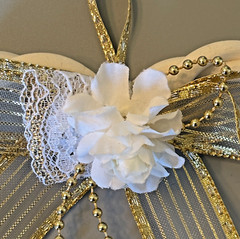 Romantic White Ceramic Heart 5.25″ Wedding Bridal Shower Decor Ornament