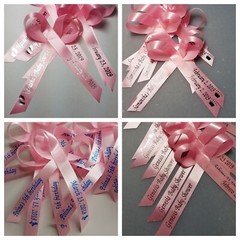 Personalized Ribbon Bow Wedding Favor Baby Shower Birthday Bridal 25 Quinceanera