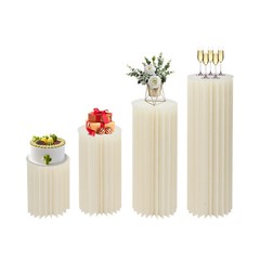 4PCS Cylinder Pedestal Flower Stands Wedding Cake Flowers Display Stand