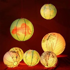 Chinese Flower Printed Decor for Wedding Party Japanese Style Paper Lantern