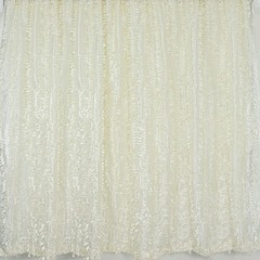 8 ft x 8 ft IVORY Leaf Petal Taffeta Backdrop Drape CURTAIN Panel Party