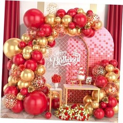 Red and Gold Balloon Arch Kit, 100Pcs Gold Red Balloon Garland Kit Red Gold