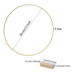 Metal Floral Hoop Centerpiece for Table Penta Angel 2Pcs 12» Gold Gold/12 inch