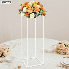 White 20 PCS Geometric Flower Stand For Wedding, Flower Stand 10.63*10.63*31.5in