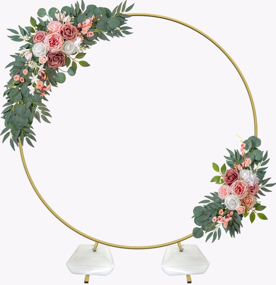7 Ft Round Extra Larger Wedding Arch for Ceremony Metal Balloon Arch Stand fo…