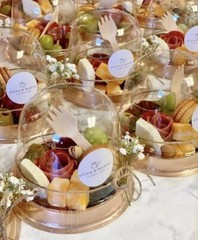 Charcuterie Dome Containers Cups with Mini Wooden Forks for Food Favor Dessert
