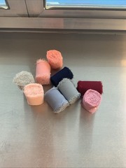 Chiffon Ribbon Mixed Color Silk Ribbon Set 9 Rolls 1.5″ x 3yd 2 Colors Used