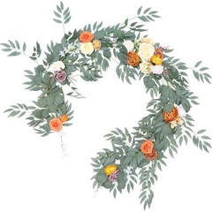 BRAND NEW ~ Artificial Eucalyptus Flower Garland ~ Wedding Mantle ~ 6ft x 9 1/2″