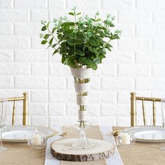 4 Bushes 19″ Light Green Eucalyptus Artificial Greenery Wedding Party Bouquets