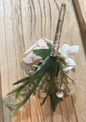 Champagne Rose Boutonniere for Wedding Prom Faux 8 Pc