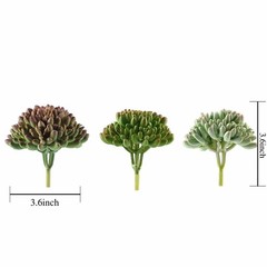3 Green 4″ Assorted Faux Jelly Bean Succulent Sprays Stems Wedding Centerpieces