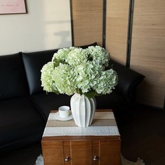 4PCS Artificial Flowers Large Hydrangeas Flowers Latex Bouquet 4Pcs Light Green