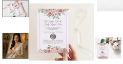 Beautifully Designed Wedding Card with Genuine Sixpence for Bridal Tradition