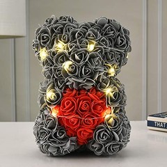 Rose Flower Bear-Hand Made Rose Teddy Bear,Best Artificial Light Pink