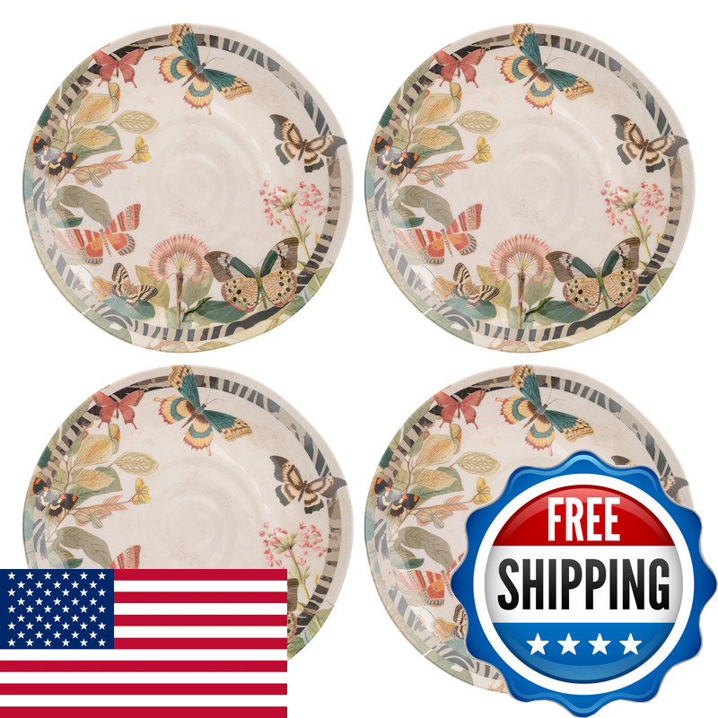 Karma 8.75 Inches Melamine Salad Plates Set Of 4 Reusable Dishwasher Safe