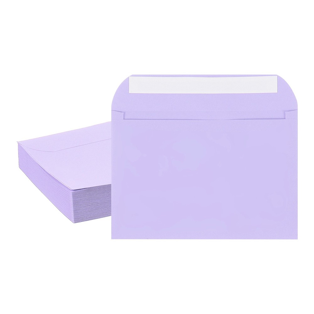 50Pcs Self Sealing Envelopes 7.8×5.5 Inch for Invitations A7 Light Purple