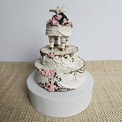 Enesco Made From Scratch Love Birds Wedding Cake Topper Pink Roses