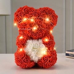 Rose Flower Bear-Hand Made Rose Teddy Bear,Best Artificial Light Pink