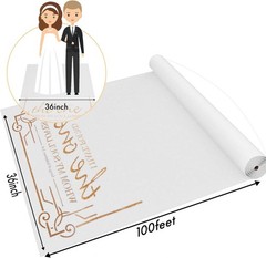 Thickened Aisle Runner for Wedding CeremonyFeet White Aisle Runner Walkway fo…