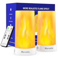 Upgraded LED Flame Light, Rechargeable Flameless Candles Remote Control 2Pcs