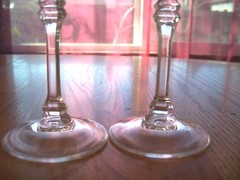 Molded Glass 8.5″ Champagne Flutes NEW #BR284