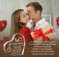 1 Year Anniversary Wedding Gifts for Boyfriend Girlfriend, One Year 1st Annivers