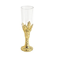 12 Clear Gold 4″ Mini Champagne Flutes Party Favor Gift Holders Events Supplies
