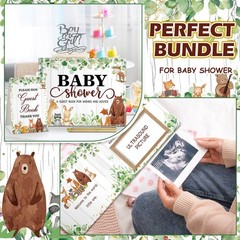 27 Pcs Woodland Animal Baby Shower Guest Book Set Baby Shower Sign in Guest F…