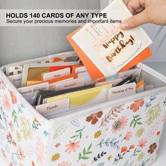 Greeting Card Organizer Storage with 12 Removable Dividers, Holds 140+ Cards,…