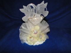 New Western Cowgirl Cowboy Couple Wedding Cake topper with Kissing Doves