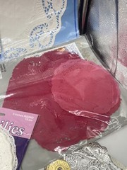 Huge Lot Lace Paper Doilies Lg Med Small Red white Oval Round Square Party Craft