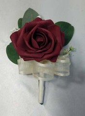 Burgundy Dusty Rose Eucalyptus Faux Foam Bridal Wedding Bouquet Accessories