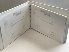 Wedding Guestbook , Red Rose Flowers of Love Shaped Heart, on Musical Drop