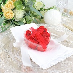 24 Red HEART ROSE PETALS SOAPS Gift Boxes Wedding Party FAVORS Supply