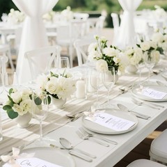 50 Sets 4×9 Inch White Blank Wedding Menu Name Place Cards 76lb Cardstock